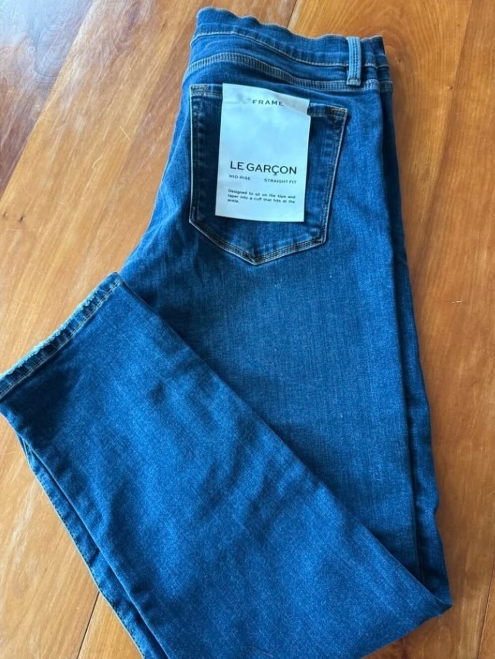 Frame Denim Le Garçon Straight Women’s Jeans - Deep Blue Wash NWT, Size 30